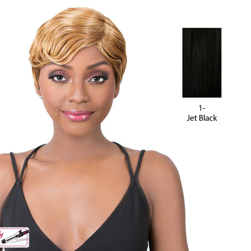 Premium Synthetic Iron Friendly Wig - River Wave,Black