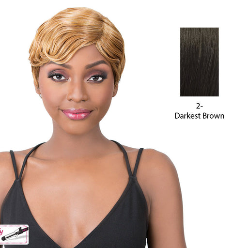 Premium Synthetic Iron Friendly Wig - River Wave,Darkest Brown
