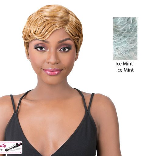 Premium Synthetic Iron Friendly Wig - River Wave,Ice Mint