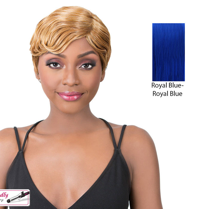 Premium Synthetic Iron Friendly Wig - River Wave,Royal Blue