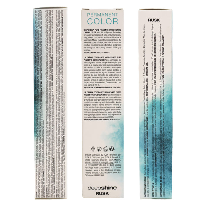 Rusk Deepshine Pure Pigments Hair Color 2.000NC Darkest Brown, 3.4 Oz.