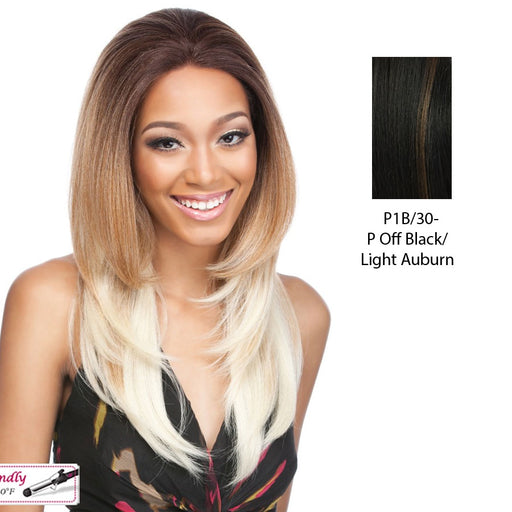 Remi Touch Rt11 Lace Front Wig,Off Black Base With Light Auburn Highlights