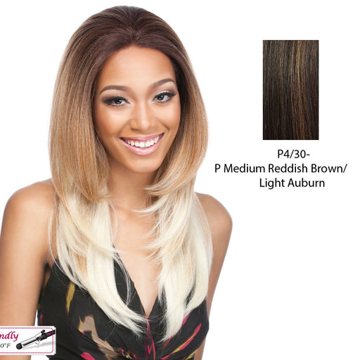 Remi Touch Rt11 Lace Front Wig,Medium Brown Base With Light Auburn Highlights