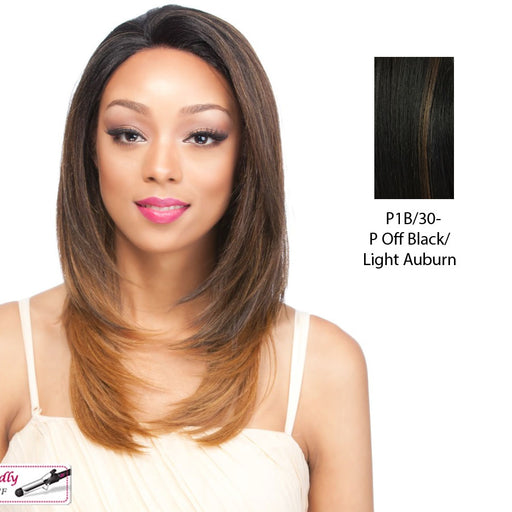 Remi Touch Rt9 Lace Front Wig,Off Black Base With Light Auburn Highlights