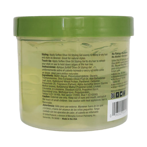 Softee Olive Oil Styling Gel Silky Shine, 32 Oz.