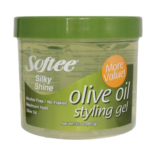 Softee Olive Oil Styling Gel Silky Shine, 32 Oz.