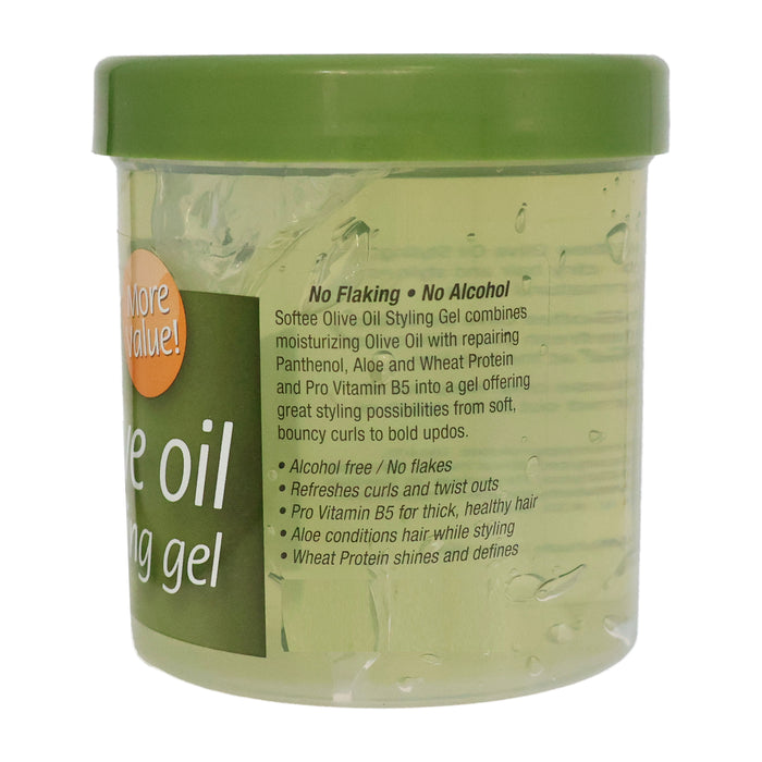 Softee Olive Oil Styling Gel Silky Shine, 16 Oz.