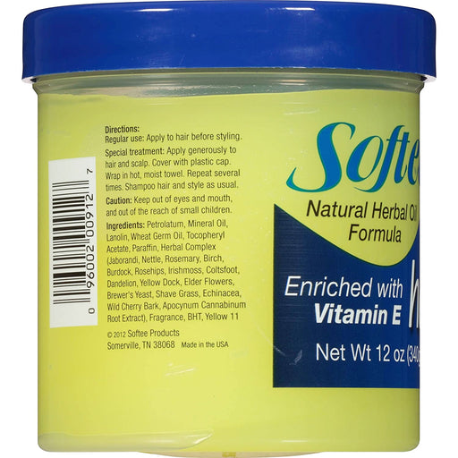 Softee Hair Food with Vitamin E, 12 Oz.