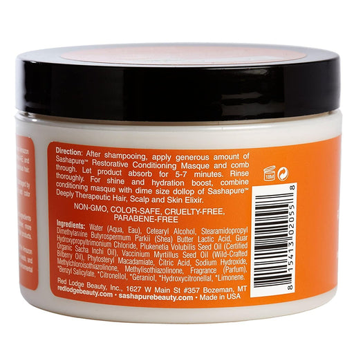 Sashapure Conditioning Masque, Restorative, 8 Oz