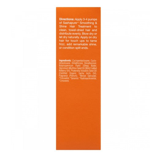 Sashapure Hair Treatment, Smoothing Shine 1.7 Oz