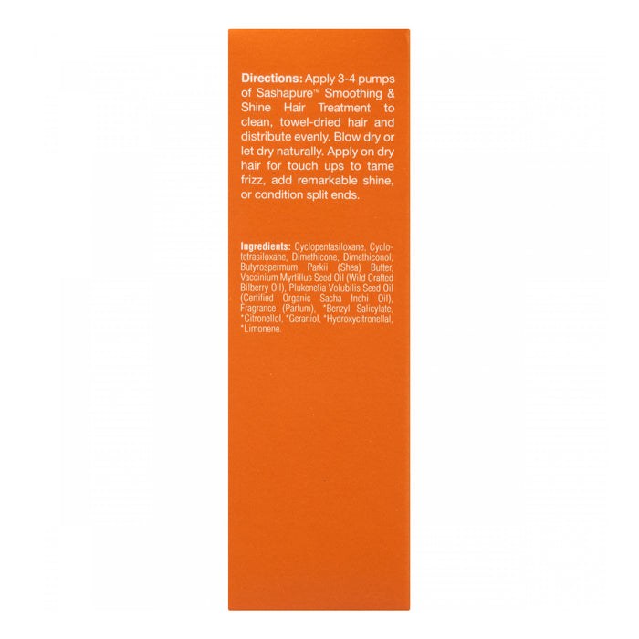 Sashapure Hair Treatment, Smoothing Shine 1.7 Oz