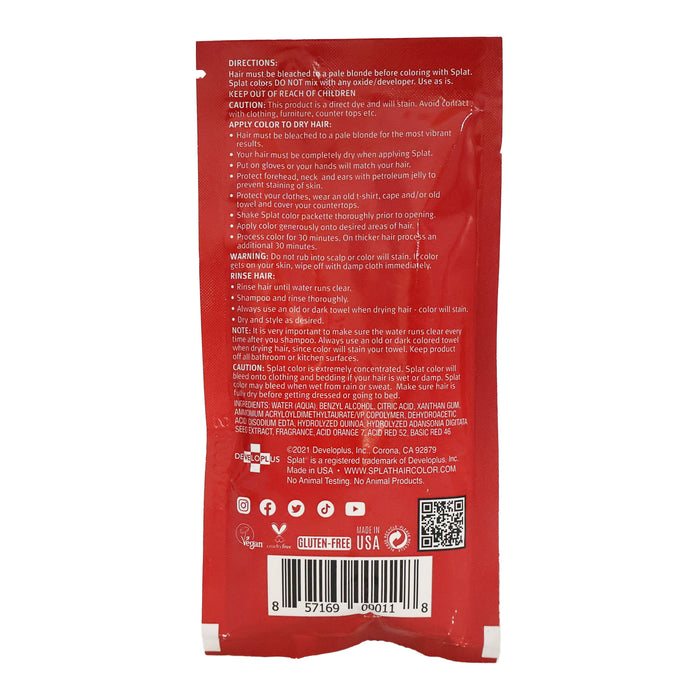 Splat Singles Hair Color Dye Foil Pack, Aqua Rush, 1.5 Oz.