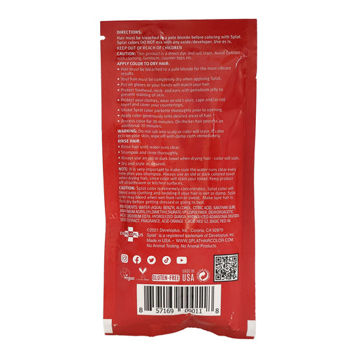 Splat Semi Permanent Liquid Hair Color, Luscious Raspberries, 1.5 Oz.