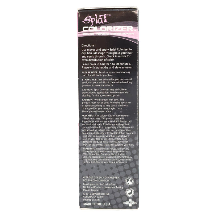 Splat Colorizer Color Toning Conditioner, Pushy Pink, 6 Oz.