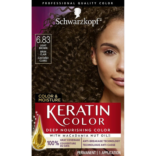 Schwarzkopf Keratin Color, Hair Color 6.83 Light Brown