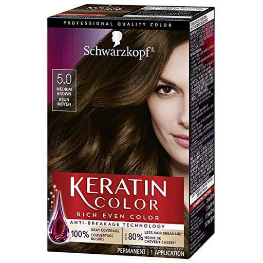 Schwarzkopf Keratin Color, Hair Color 5.0 Dark Brown