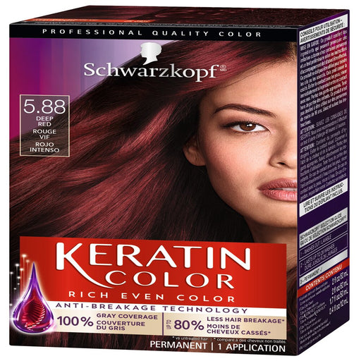 Schwarzkopf Keratin Color, Hair Color 5.88 Deep Red
