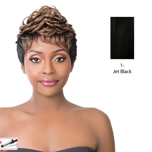 Synthetic Hair Iron Friendly Wig - Sekora,Black