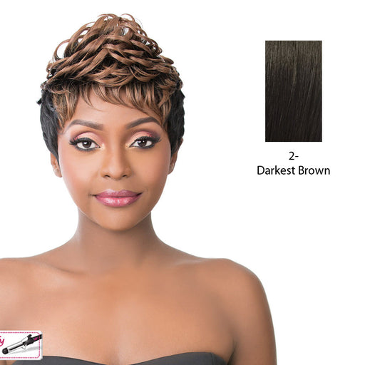 Synthetic Hair Iron Friendly Wig - Sekora,Darkest Brown