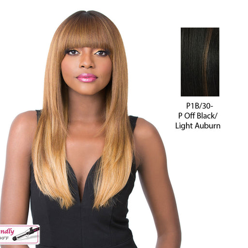 Synthetic 2020 Bang Wig - Sherry,Off Black Base With Light Auburn Highlights