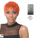 Iron Friendly Synthetic Wig - Simone,Two Tone Mix Of Off Black With 50% Gray Roots With Gray Tips