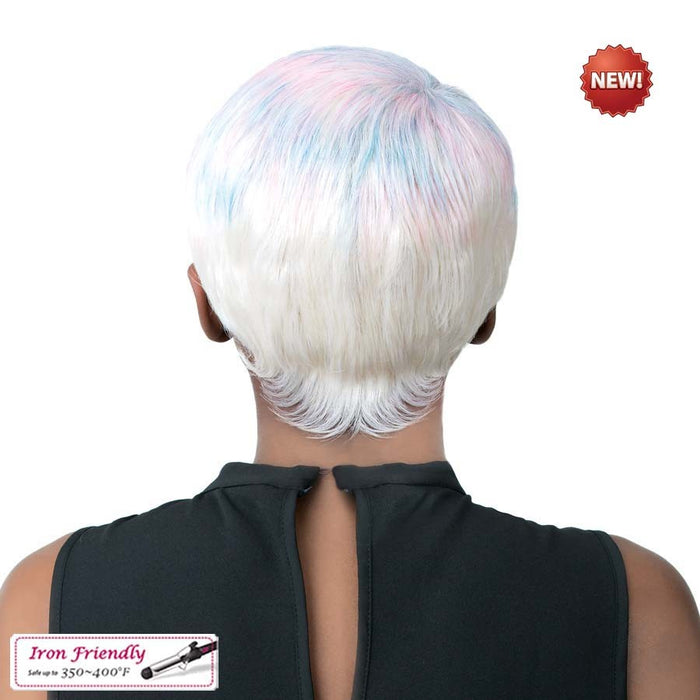 Iron Friendly Synthetic Wig - Simone,Unicorn Blue Pink