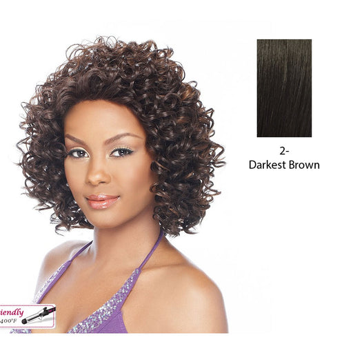 Simply Synthetic Hair Lace Wig Cookie,Darkest Brown