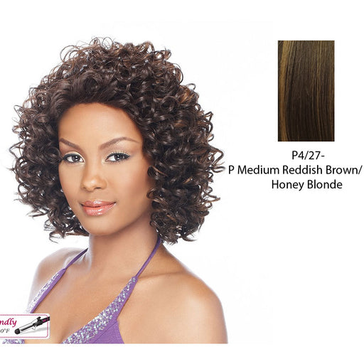 Simply Synthetic Hair Lace Wig Cookie,Medium Brown Base With Strawberry Blonde Highlights