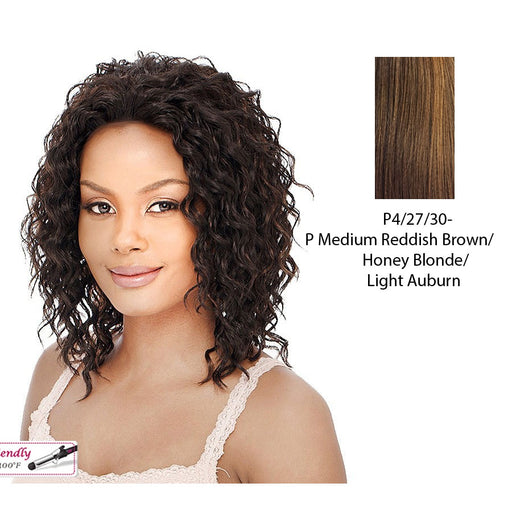 Jackson Lace Front Wig,Streaked Blend Of Medium Brown, Strawberry Blonde, And Light Auburn