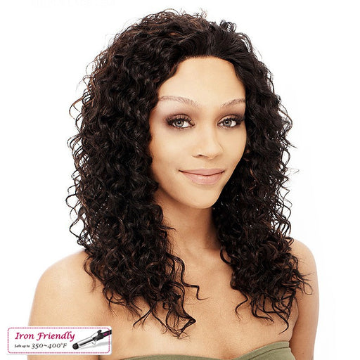 Lisa Lace Front Wig,Off Black Base With Light Auburn Highlights