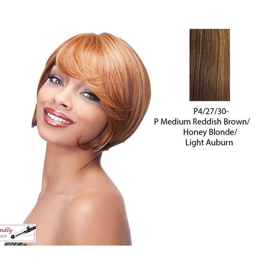 Sycamore Lace Front Wig,Streaked Blend Of Medium Brown, Strawberry Blonde, And Light Auburn