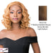 Synthetic Hair Lace Front Wig Simply Lace Tides Wave,Streaked Blend Of Medium Brown, Strawberry Blonde, And Light Auburn