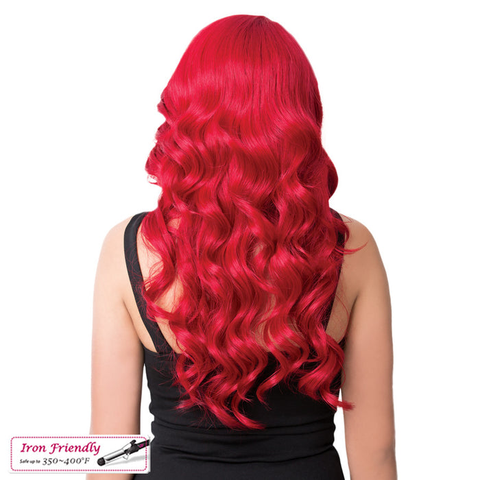 Premium Synthetic Swiss Lace Front Wig - Blondel,Intense Red