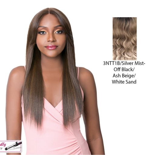 Iron Friendly, Soft And Silky Swiss Lace Front Wigs - Swiss Lace Curtain Call,3Ntt1B/Silver Mist