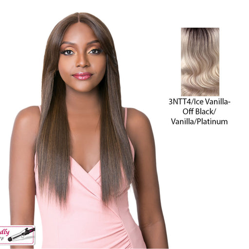 Iron Friendly, Soft And Silky Swiss Lace Front Wigs - Swiss Lace Curtain Call,3Ntt4/Ice Vanilla