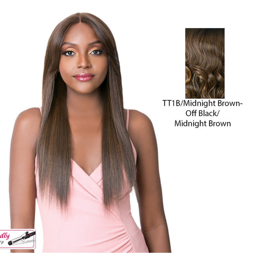 Iron Friendly, Soft And Silky Swiss Lace Front Wigs - Swiss Lace Curtain Call,Tt1B/Midnight Brown