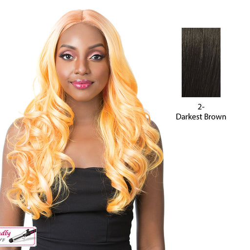 Synthetic 3 Inch Center Part Lace Front Wig- Swiss Lace Dollin,Darkest Brown