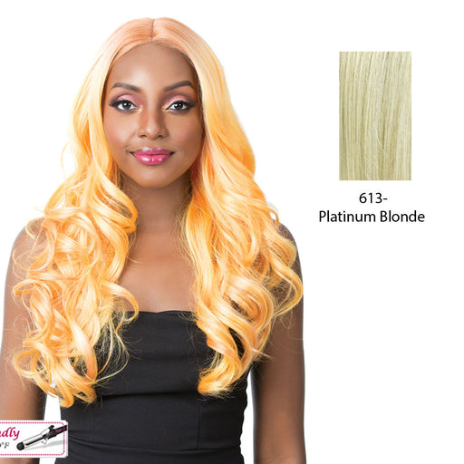 Synthetic 3 Inch Center Part Lace Front Wig- Swiss Lace Dollin,Platinum Blonde