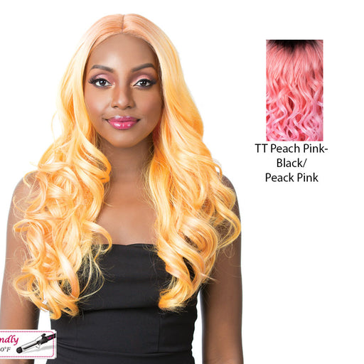 Synthetic 3 Inch Center Part Lace Front Wig- Swiss Lace Dollin,Tt Peach Pink
