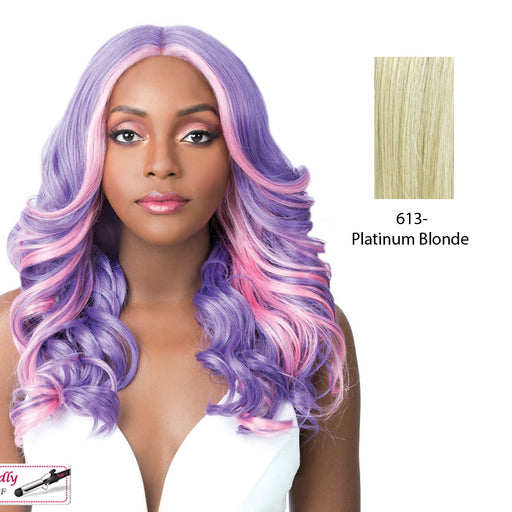 Swiss Lace Frida Lace Front & Lace Part Synthetic Wig,Platinum Blonde
