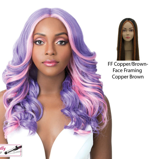 Swiss Lace Frida Lace Front & Lace Part Synthetic Wig,Ff Copper Brown