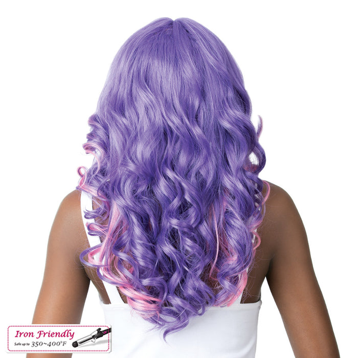 Swiss Lace Frida Lace Front & Lace Part Synthetic Wig,Ff Pink Lavender