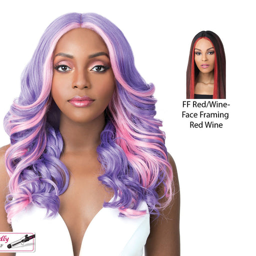Swiss Lace Frida Lace Front & Lace Part Synthetic Wig,Ff Red Wine