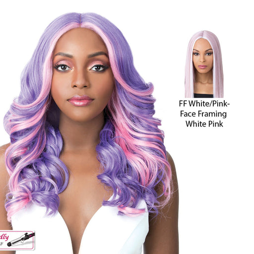 Swiss Lace Frida Lace Front & Lace Part Synthetic Wig,Ff White Pink