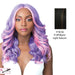 Swiss Lace Frida Lace Front & Lace Part Synthetic Wig,Off Black Base With Light Auburn Highlights