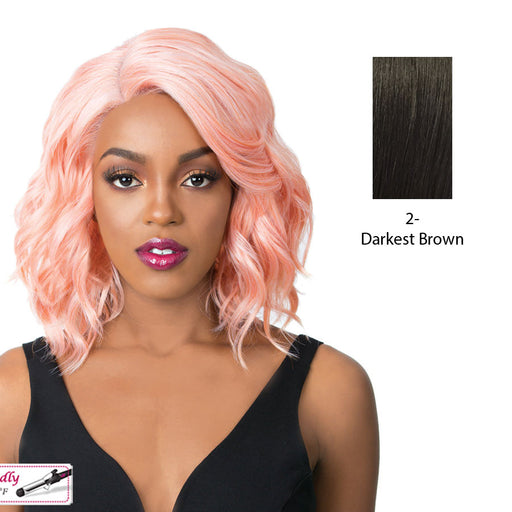 Synthetic Swiss Lace Front Wig - Swiss Lace Glanage,Darkest Brown