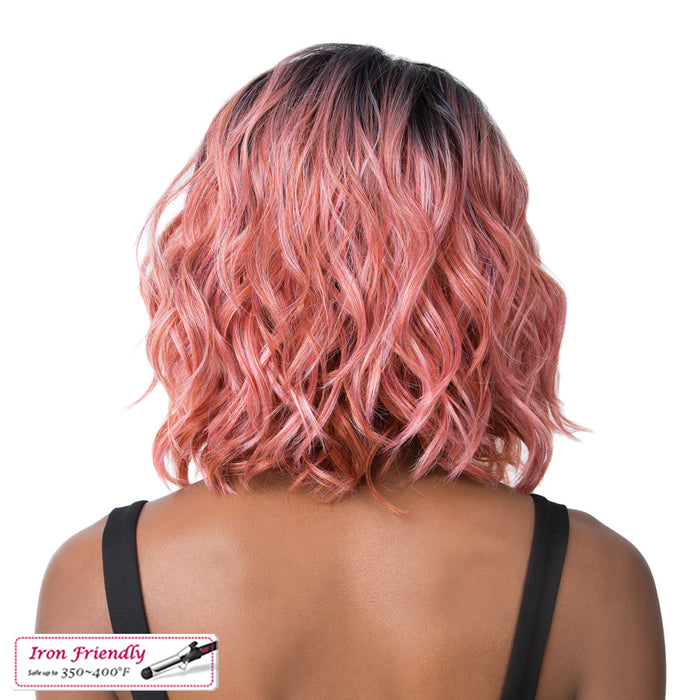 Synthetic Swiss Lace Front Wig Swiss Lace Glanage,Tt Pink