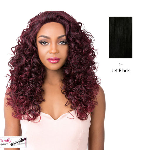 Iron Friendly, Super Wavy Style Soft And Silky Hand-Tied Frontal Swiss Lace Front Wigs - Swiss Lace Goldie,Black