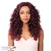 Iron Friendly, Super Wavy Style Soft And Silky Hand-Tied Frontal Swiss Lace Front Wigs - Swiss Lace Goldie,Off Black Top With Burgundy Ends