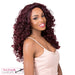 Iron Friendly, Super Wavy Style Soft And Silky Hand-Tied Frontal Swiss Lace Front Wigs - Swiss Lace Goldie,Off Black Top With Burgundy Ends